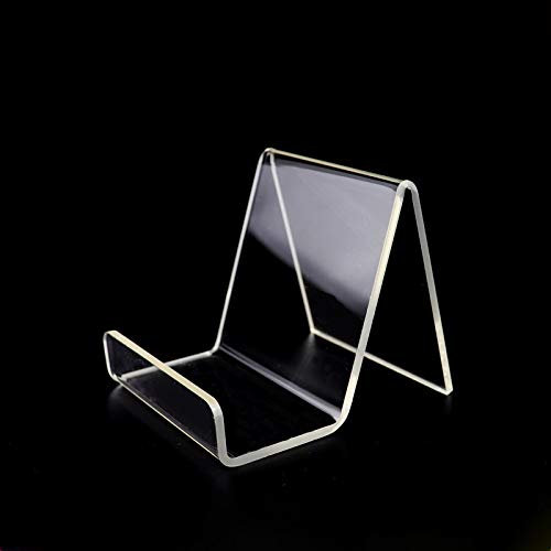 Supporto in plexiglass acrilico trasparente per esporre e reggere libri, scarpe, telefono, tablet, menù, ricettario (confezione da 5)