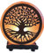Roccioso con motivo albero della vita con base in legno di alta qualità, puro cristallo himalayano naturale rosa/arancione olistico organico deumidificatore terapeutico