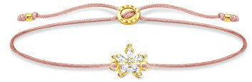 THOMAS SABO Damen Armband Little Secret Gold Blume weiße Steine 925 Sterlingsilber LS119-379-19-L20V