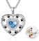 KINGWHYTE Sterling Silber Medaillon Halskette Pfotenabdruck Anhänger Herz geformt Medaillon Halskette, die Bilder Fotos Geschenk für Frauen Mädchen Mama hält