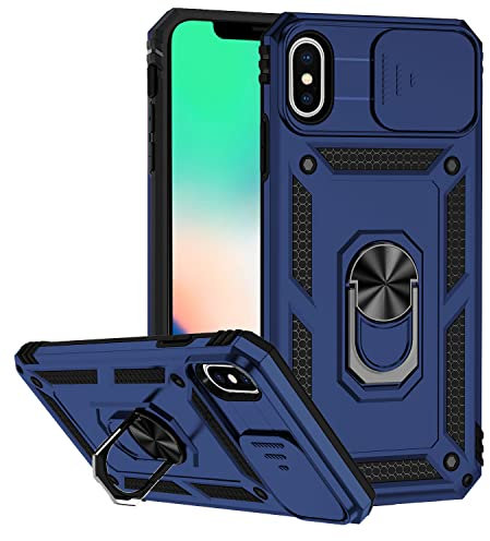 Hitaoyou iPhone X/XS Case with Lens Protection, iPhone X/XS Case with Camera Cover & Kickstand Military Grade Shockproof Heavy Duty Protective Magnetic Case for iPhone X/XS 5.8