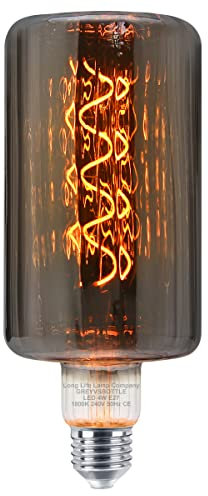 4w LED Glass Bottle Light Bulb Grey Smoked E27 Coil Filament Decorative for Bar, Cafe, Home, Restaurant, Pendant Light, Wall Lamp GREYVS