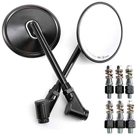 Für Kawasaki Vulcan S 650 VN650 2015-2022 Motorrad CNC Aluminium Schwarz Retro Runde Rückspiegel Universal 8MM 10MM Seitenspiegel E9 Mark Spiegel