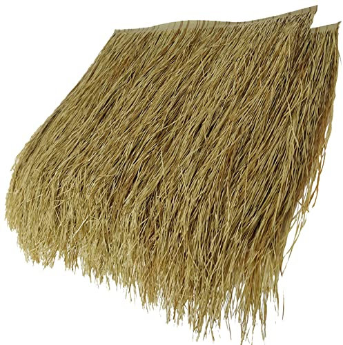 Paja de Palma Artificial Techo De Paja Material IgníFugo Libre De Mantenimiento,Usarse como Gazebo Jardín Sombrilla Tiki Bar Di Paglia Decorazione(Size:30pcs,Color:Amarillo Ordinario)