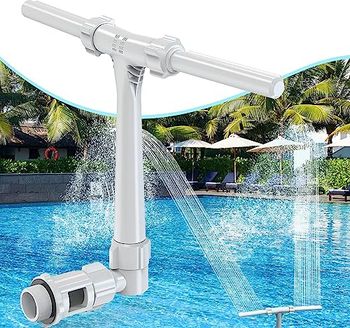 Pool Fountain - Dual Spray Water Fountains for above Ground/Inground Pools, 2-in-1 Adjustable Waterfall Pool Sprinkler Fountain for Cooling & Relaxation (for in-tex & for Best-Way)