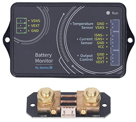Moniteur de Batterie 100 A, Compteur de Tension de Courant de Batterie Prenant en Charge le Contrôle BT APP, Compteur de Courant de Tension sans Fil 0-120 V avec Shunt pour
