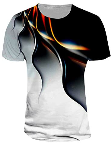 T-Shirt Herren 3D Druck Rundhals Kurzarm Shirt Lässig Lustig T Shirt Sommer Top Weich Bequem Oberteil Kleidung Bluse Mode Streetwear