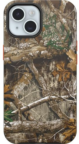 OtterBox iPhone 15, iPhone 14, and iPhone 13 Symmetry Series Case - REALTREE EDGE (Orange/Camo), snaps to MagSafe, ultra-sleek, raised edges protect camera & screen