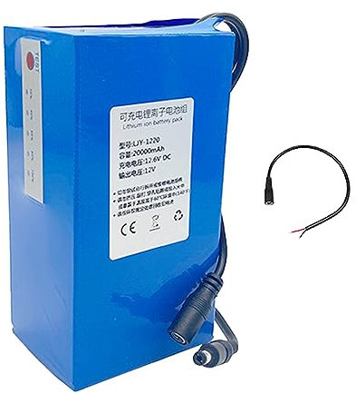 SSCYHT DC 12 Volt Rechargeable Battery Pack 12V 20AH 30AH Polymer Lithium Battery Pack with Power Display for 12V Power Devices(Charger Optional),no charger,12V20Ah
