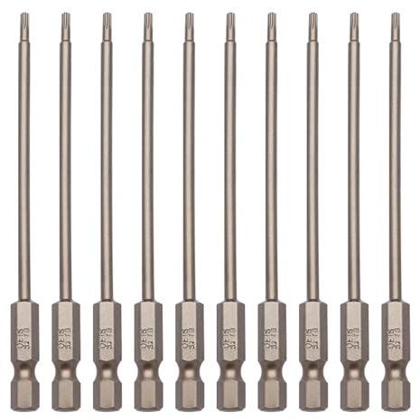 Sipery Punte Torx T8 a prova di manomissione, 100 mm, 100 mm, codolo esagonale da 1/4, punte magnetiche per cacciavite a percussione