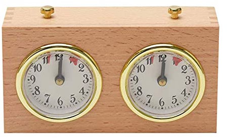 Kocusu Minuteur d'échecs, Minuterie Professionnelle pour échecs, Horloge mécanique analogique à échecs, Horloge Internationale pour Tournois, minuterie pour Compte à rebours (Jaune)