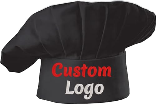 haoduanduan Sombrero de chef personalizado bordado logotipo y nombre ajustable elástico panadero cocina chef gorra para hombres mujeres