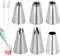 6 pezzi Bussole professionali in acciaio inossidabile, boccole per pasticceria, punte per tubazioni (1M,2D,4B,1A,D66 e 108E) per la decorazione di Cupcakes,con 1 spazzola per la pulizia
