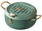 OSALADI Mini Pentola Per Friggere Con Filtro Per Padella Per Friggitrice in Acciaio Per Fornelli A Gas/elettrici Verde