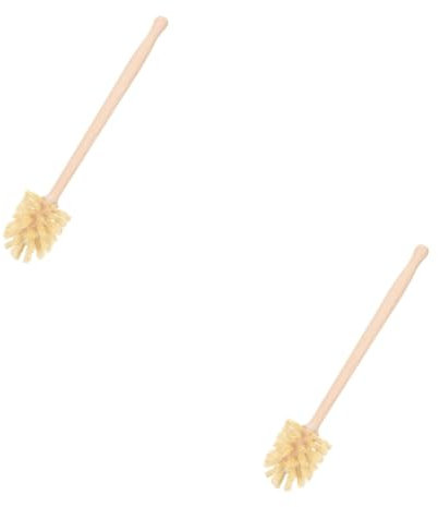 minkissy 2pcs Toilet Cleaner Compact Wooden Brush for Bathrooms Deep Cleaning Modern Design Brush for Home