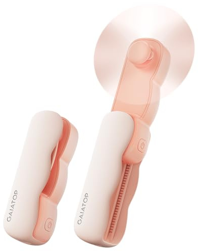 Gaiatop Portable Handheld Fan, Cute Clouds Mini Slide Fan, 3 Speed USB Rechargeable Small Hand Fan, Lash Makeup Pocket Personal Fan, Beach/Travel Essentials Summer Cooling Gifts for Women Girls Pink