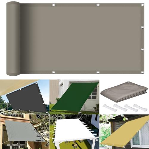 Toldos Exterior Terraza 4 x 5.7 m 98% UV Protection Lona de Sombrilla Poliéster para Exterior,Terraza, Patio, Caqui