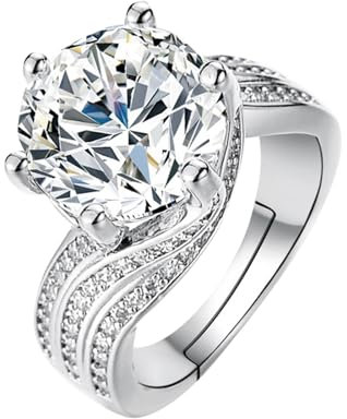 YWJewly Ringe-Set Ringe der Macht Großer -Ei-offener verstellbarer Ring, einfacher funkelnder -verstellbarer offener Modering, 1 Stück Ringe Männer Schwarz (Silver, One Size)