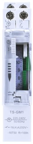 timer meccanico temporizzatore 24 ore commutatore 230v barra din per illuminazione, scaldabagno, lampade esterne