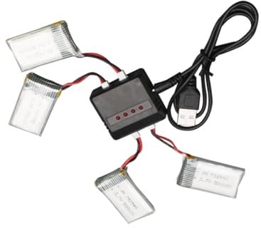 BESTonZON 4pcs 3.7v 500mah Lipo Battery Charger Batteries 3.7v Lipo Battery Syma X5c Lipo Battery Silver
