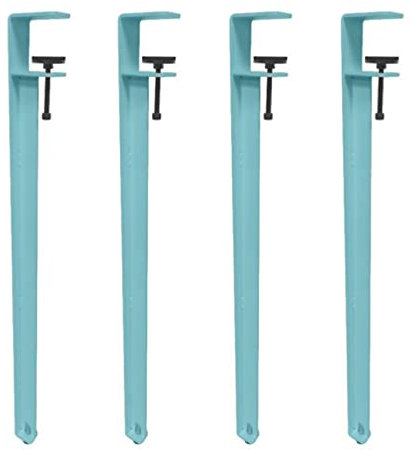 Verstellbares Tischbein-Set für Arbeitstisch, Kaffeebar, F-Form, Klemmen an Beinen, Arbeitsplattenstütze, kein Stanzen, 40 cm, Hellblau, 4 Stück
