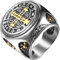 JewelryWe Benedikt Kreuz Ring Herren: Retro Edelstahl Herren-Ring Heiliger St. Benedict Kreuz Katholischer Exorzismus Siegelringe Dämonschutz Geisterjäger Religiöse Bandring Band Gold Silber Größe 62