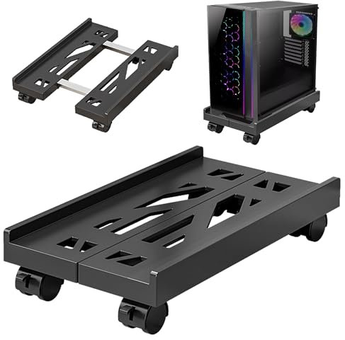 BOTEWO PC Ständer mit Rollen: Computer PC Tower Ständer Einstellbare CPU Halterung Wagen Unter Schreibtisch Universal für Home Office Desk PC