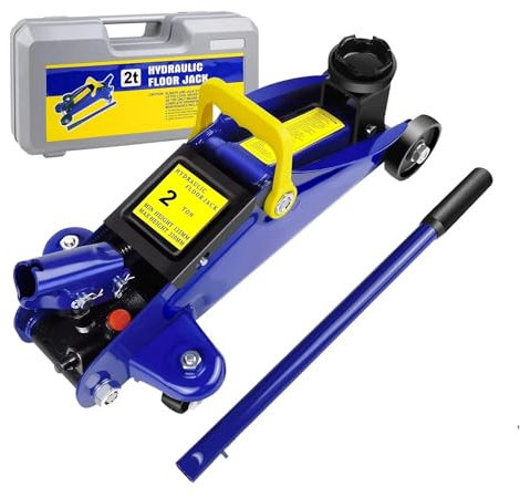 CQJJXKYC hebebühne Auto 2 Tonnen hydraulischer Wagenheber aus Stahl, Flache Hubhöhe 135–320 mm, 360°-Räder, Achsständer für Autoheber Wagenheber