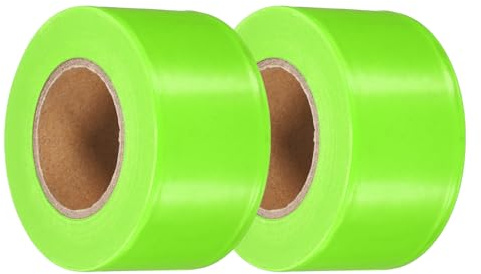PATIKIL Nastro Segnaletico Fluorescente Verde PVC 1,5 x 150ft 2 Confezioni | Non Adesivo, per Marcatura Alberi, Sentieri
