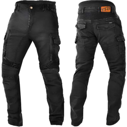 Trilobite Acid Scrambler Doublelayer Motorrad Jeans, schwarz, 32/32 | Denim