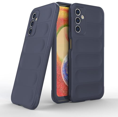 LBH Handyhülle für Samsung Galaxy A14 / A14 5G Schutzhülle Case Cover Bumper Anti-Schock Stoßabsorbierende Hülle Robust Stoßfest Kratzfest rutschfest Softgrip Griffzonen GripLine Blau