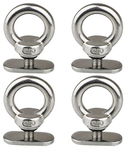 divuukyi 4 Stück Schienenbefestigung, Ösen, Edelstahl, Kajak-Schienenbefestigung, Schrauben, Hardware, Hebeöse, Mutter, Markisen, Schienen, Stopper