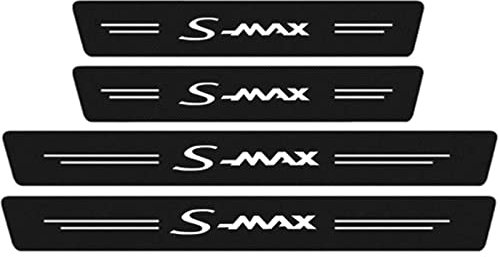 KLHYWEN 4 Stück Auto Kohlefaser Einstiegsleisten Schutz Für Fo-rd S-MAX S MAX SMAX Tuning Zubehör mit Logo Türschwelle Anti Kratz Aufkleber Schutzstreifen,White