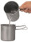 Utensilios de cocina para camping, olla de acero inoxidable, olla de titanio con tenedor de titanio, compañero ligero de senderismo, solución de cocción multifuncional, 750 ml para patio, mochilero
