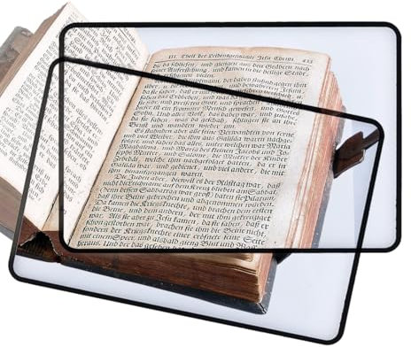 YAPKOLV 2 unidades Lupa de Lectura, Ligera, Proporciona un Área de Visualización Completa la Página del Libro, Leer y con Gran Aumento (18x12 cm)