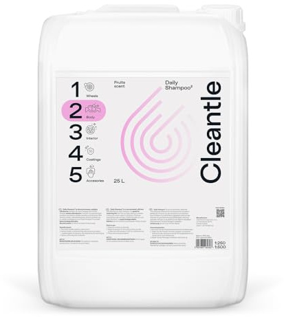 Cleantle Daily Shampoo25l Konzentriertes Autoshampoo pH neutral Biologisch Abbaubar Sicher für Wachse und Versiegelungen Hohe Gleitfähigkeit Profi Autowäsche Fahrzeugpflege Fruit Scent