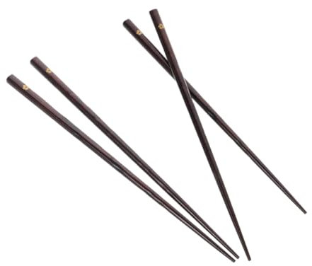 HEALLILY 2 pares de palillos de madera de cerezo de estilo japonés, antideslizantes, reutilizables, utensilios de cocina de madera natural para comidas familiares y viajes, diseño elegante