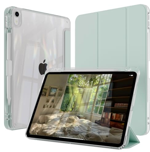 ZOPSGYU Étui pour iPad Air 11 M3 (2025)/M2 (2024) 7e/6e génération, étui avec support pour iPad Air 5e/4e génération 2022/2020 10,9 po avec porte-crayon arrière transparent, mise en veille/réveil