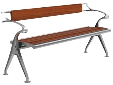Jian1004 Gartenbänke Parkbank aus Stahl, Doppelstuhl Holz, Garten-Terrassen-Lounge-Sitzbank mit Rückenlehne(L)