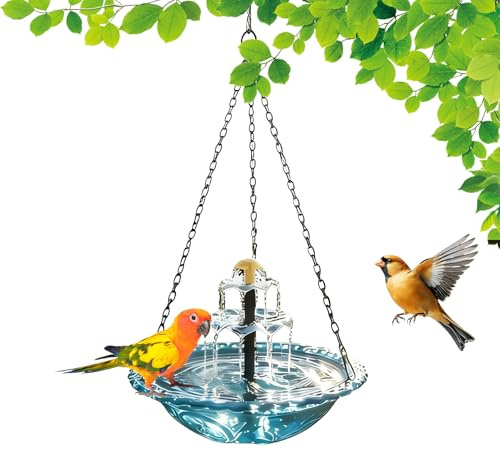 Solar Vogeltränke mit Springbrunnen für den Außenbereich Hängbare