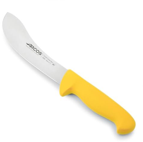 Arcos Serie 2900 - Cuchillo Despellejador - Hoja de Acero Inoxidable Nitrum de 190 mm - Mango inyectado en Polipropileno Color Amarillo