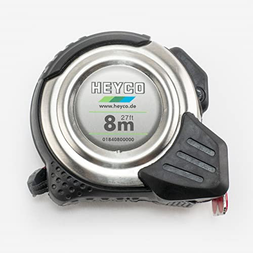 Heyco 1840800000 Bandmaß mit Gürtelclip, 8m