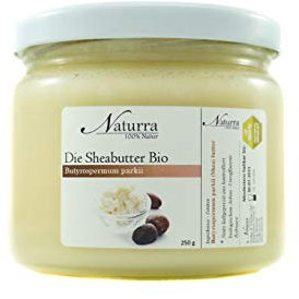 Naturra Bio Sheabutter unraffiniert kaltgepresst Glastiegel 250g Rohware frisch