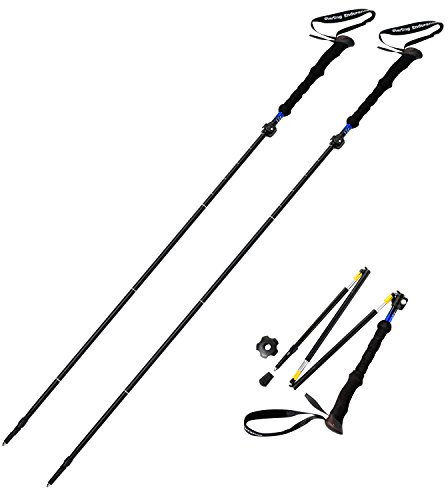 Sterling Endurance Trekkingstöcke, zusammenklappbar auf 33,8 cm, Wanderstöcke (kaufen Sie 1 Stange oder 2 Stöcke)