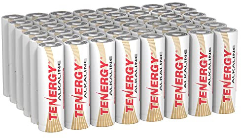 Tenergy 1.5V Aa Alkaline Battery, High Performance Aa Non-Rechargeable Batteries For Clocks, Remotes, Toys & Electronic Devices, Replacement Aa Cell Batteries, 48-Pack