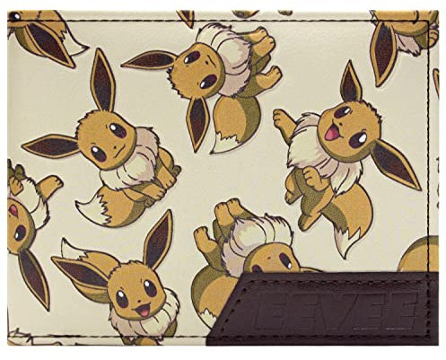Pokemon Eevee 133 Mehrere Zeichen Braun Portemonnaie Geldbörse