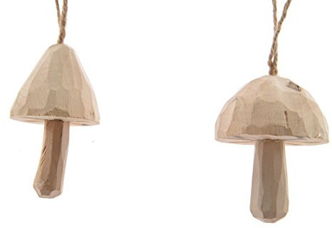 Pilz Dekopilz Holz Hänger Weihnachten Herbstdeko Weihnachtsdeko 2er-Set
