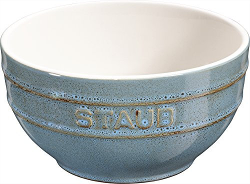 STAUB 6er Set Keramik Obstschüssel Servierschüssel Rührschüssel, rund Antiktürkis 14 cm