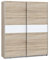 FORTE WINNER PLUS Schrank 170, Kleiderschrank, Schwebetürenschrank Modern Schlafzimmer 2-türig Einlegeböden Kleiderstange, Holzdekor: Sonoma Eiche / Weiß, 170 cm breit x 210 cm hoch x 61 cm tief