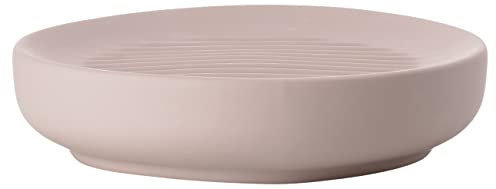 Zone Denmark Ume Seifenschale, Seifenhalter, Seifenablage fürs Waschbecken, Steinzeug mit Soft Touch-Beschichtung, Durchm. 12 cm, Nude